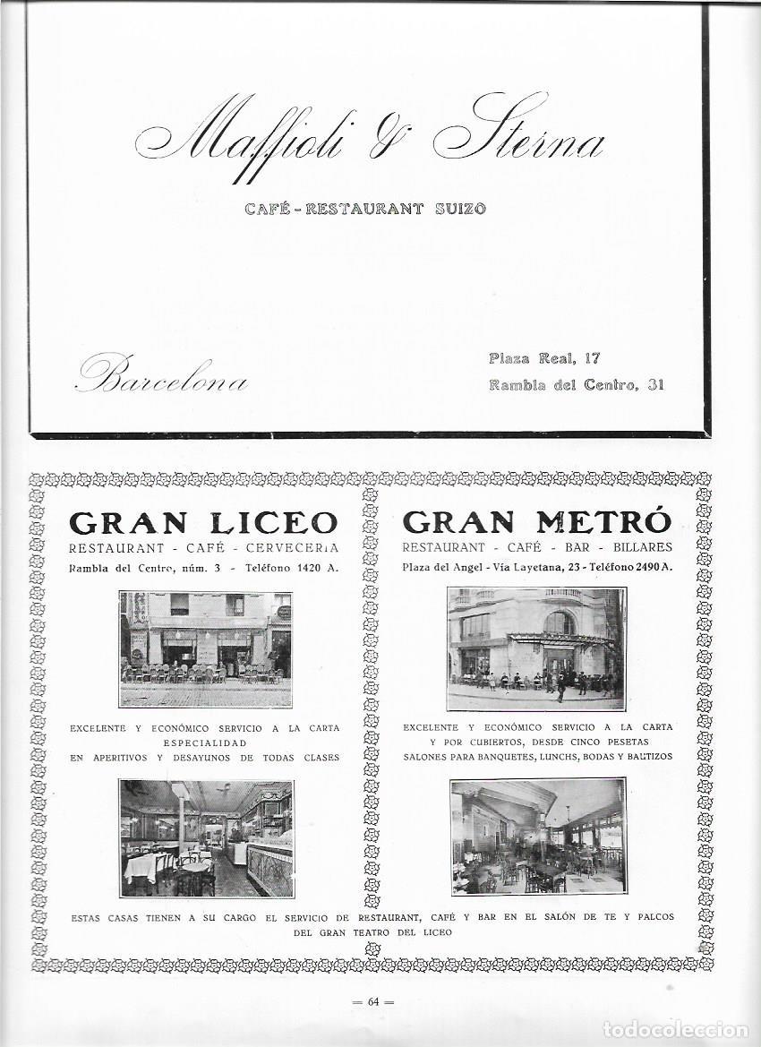 Coleccionismo: A&Ntilde;O 1924 1925 RECORTE PRENSA PUBLICIDAD RESTAURANTE CAFE GRAN LICEO GRAN METRO CERVECERIA BILLAR