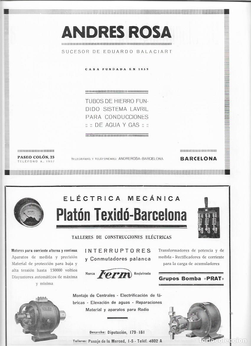 Coleccionismo: A&Ntilde;O 1924 1925 RECORTE PRENSA PUBLICIDAD ELECTRICA MECANICA PLATON TEIXIDO BARCELONA BOMBA PRAT