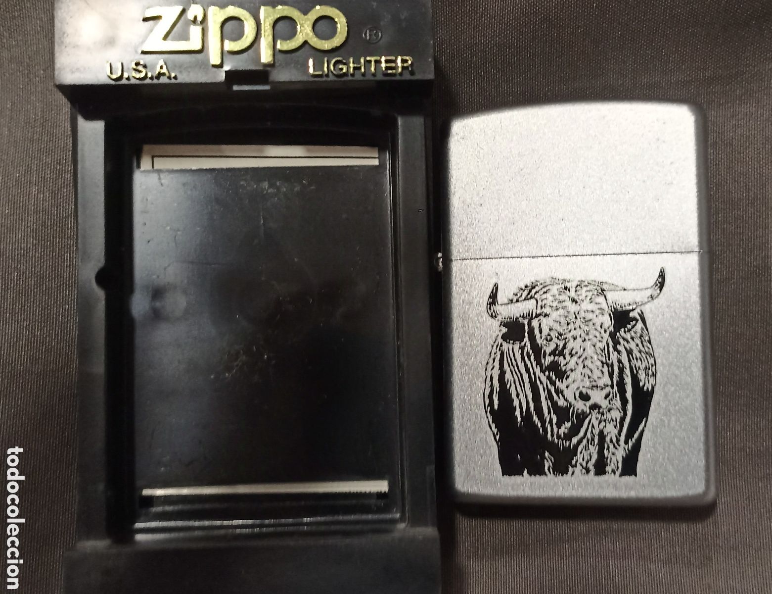 Coleccionismo: ZIPPO toro de lidia mate - Foto 1