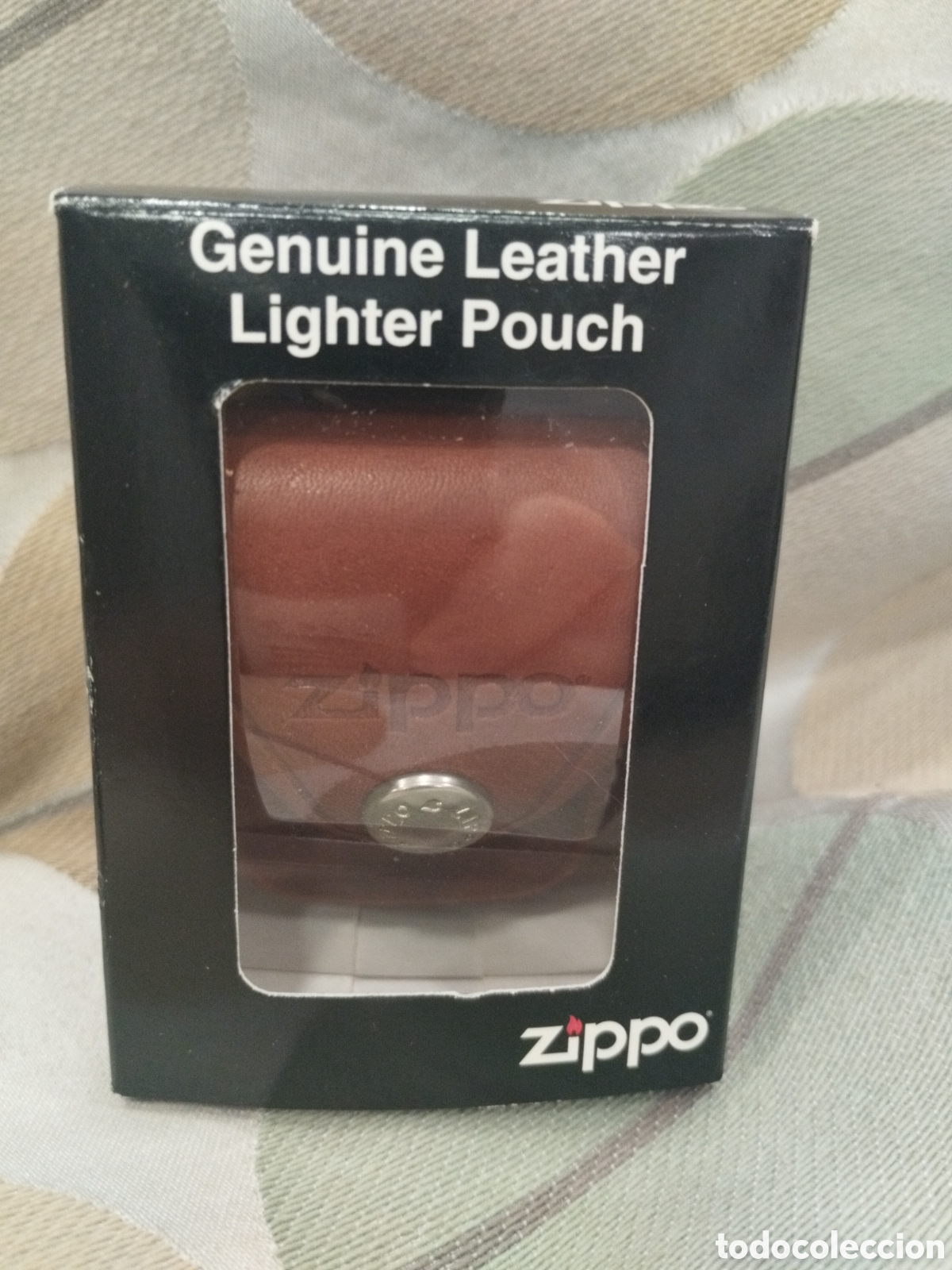 Coleccionismo: ZIPPO funda de piel marr&oacute;n