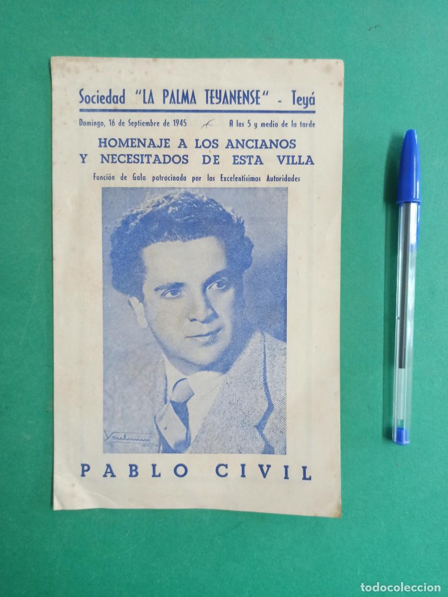 Colecionismo: Antiguo folleto de homenaje a los ancianos de Teia. Teya. Sociedad La Palma Teyanense. 1945. Maresme