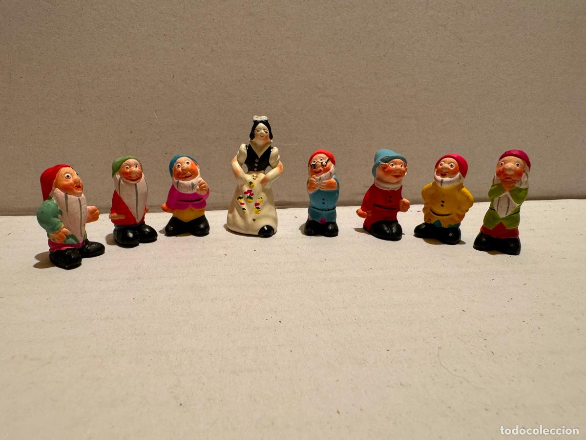 Coleccionismo: LOTE DE 8 FIGURITAS BARRO BLANCANIEVES Y ENANITOS