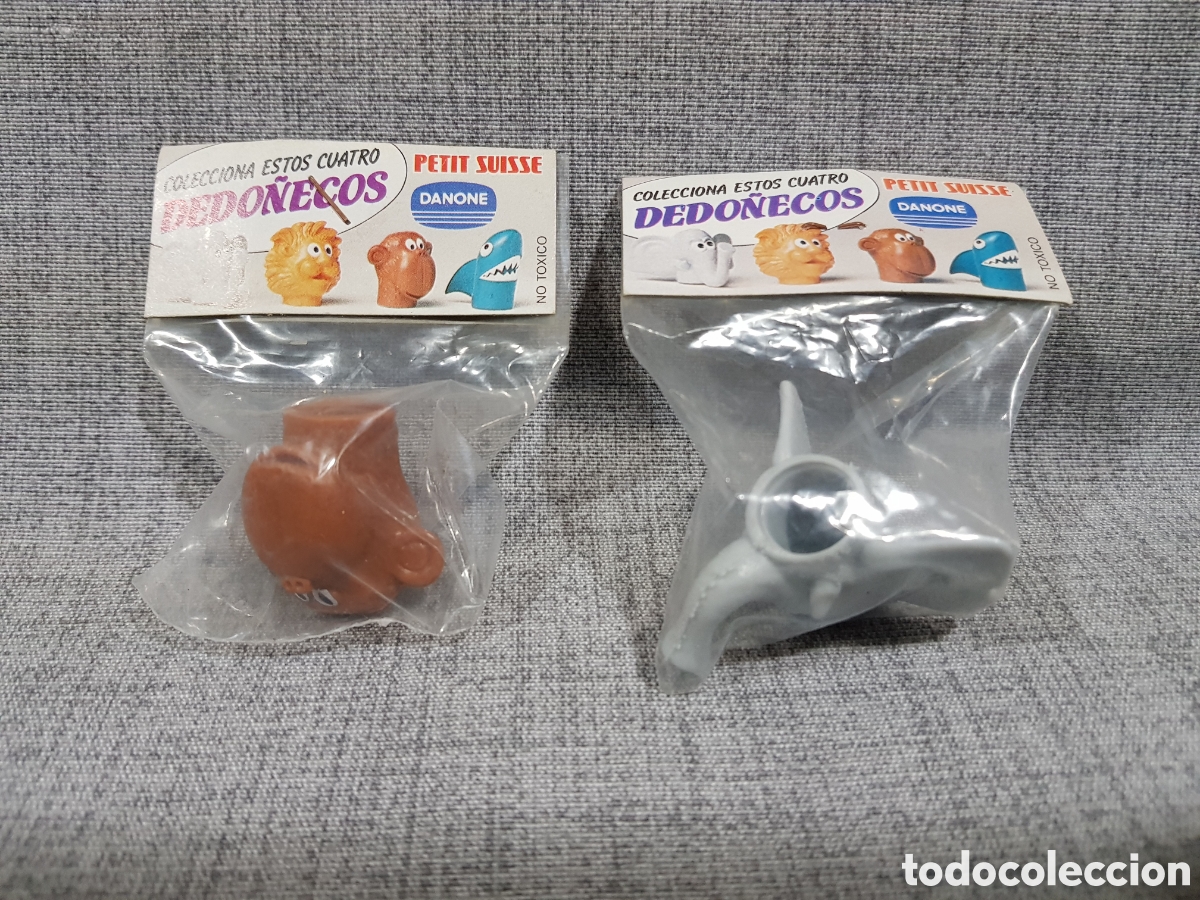 Coleccionismo: DEDO&Ntilde;ECOS DE GOMA COLECCIONABLES DE DANONE PETIT SUISSE GORILA Y ELEFANTE. PRECINTADO. SIN ABRIR