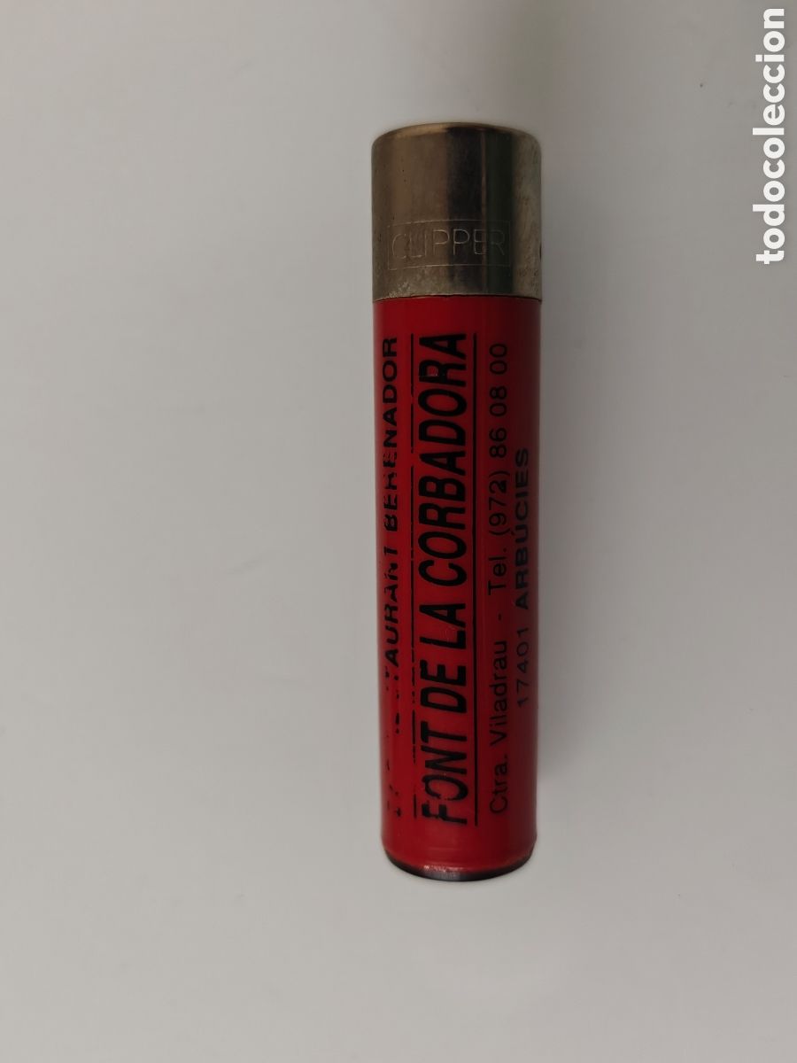 Coleccionismo: ANTIGUO CLIPPER ENCENDEDOR PUBLICIDAD FONT DE LA CORBADORA ARBUCIES GIRONA