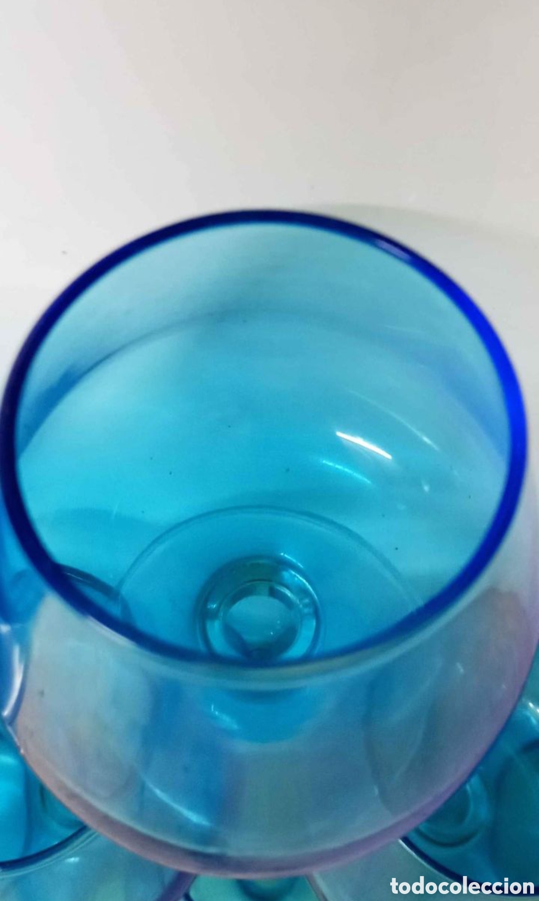 Coleccionismo: Vajilla Copas cristal azul - Foto 2