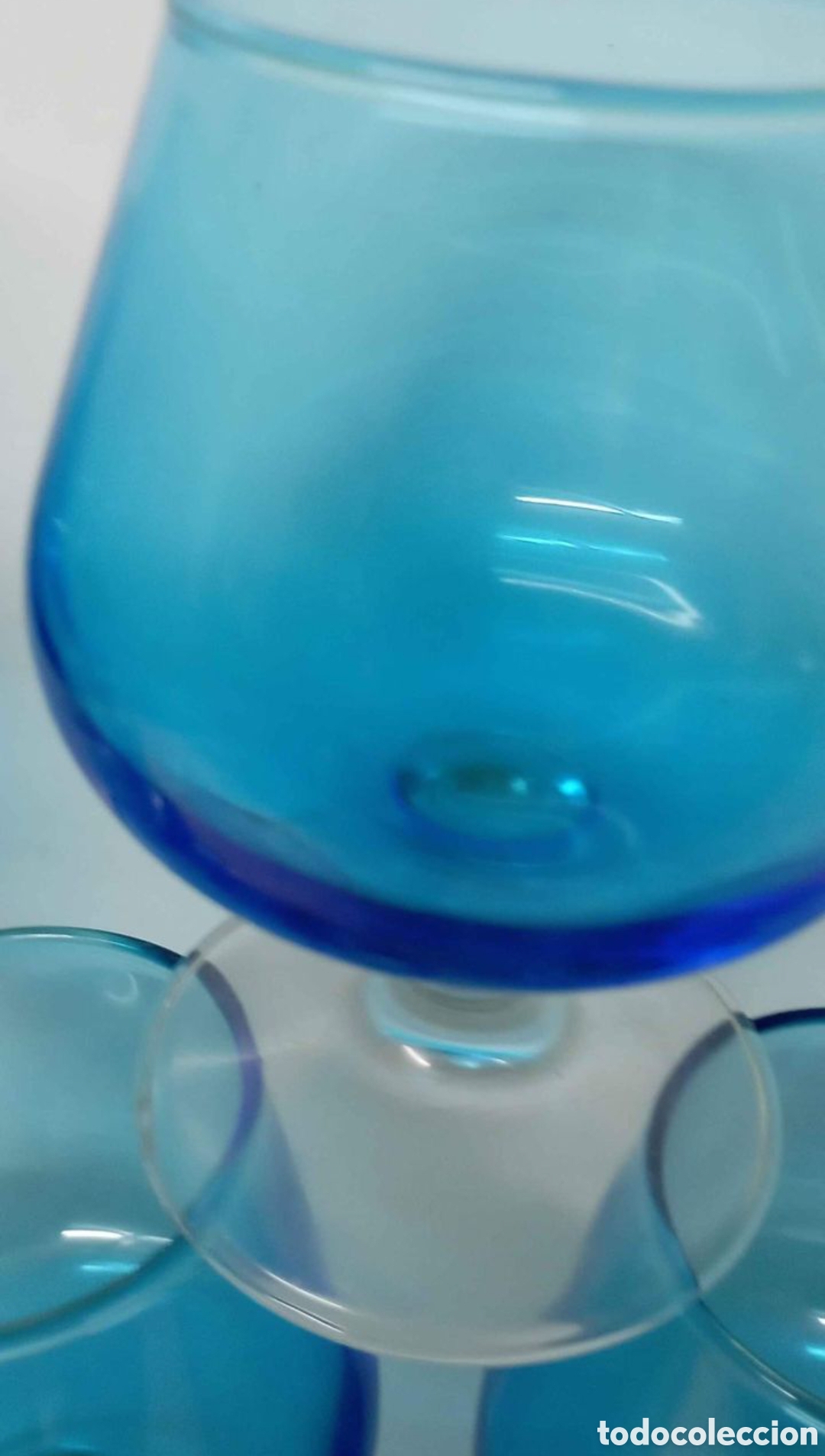 Coleccionismo: Vajilla Copas cristal azul - Foto 3