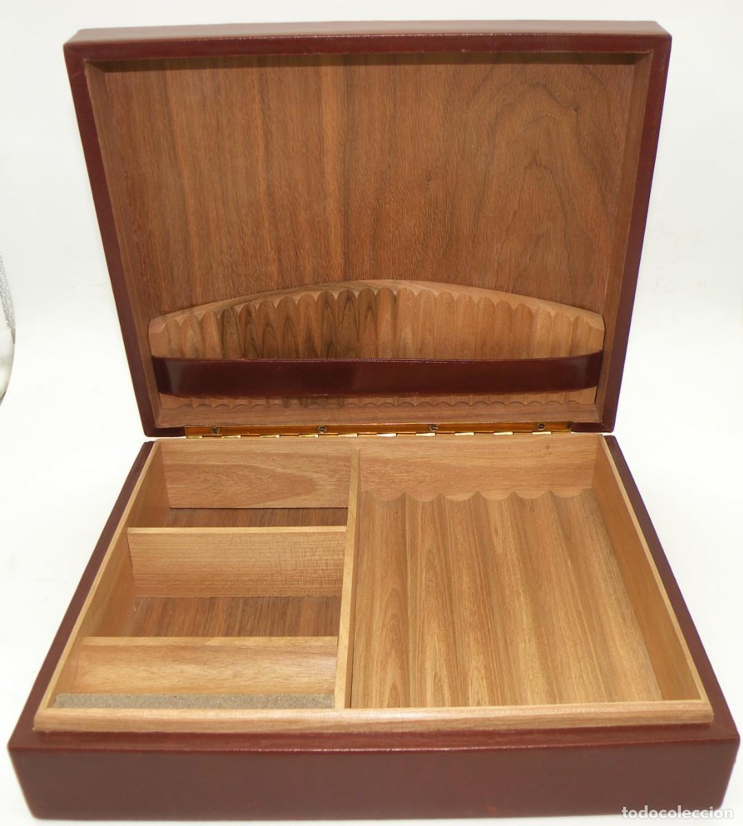 Coleccionismo: TABAQUERA DE MESA EN PIEL NUEVA - Foto 1