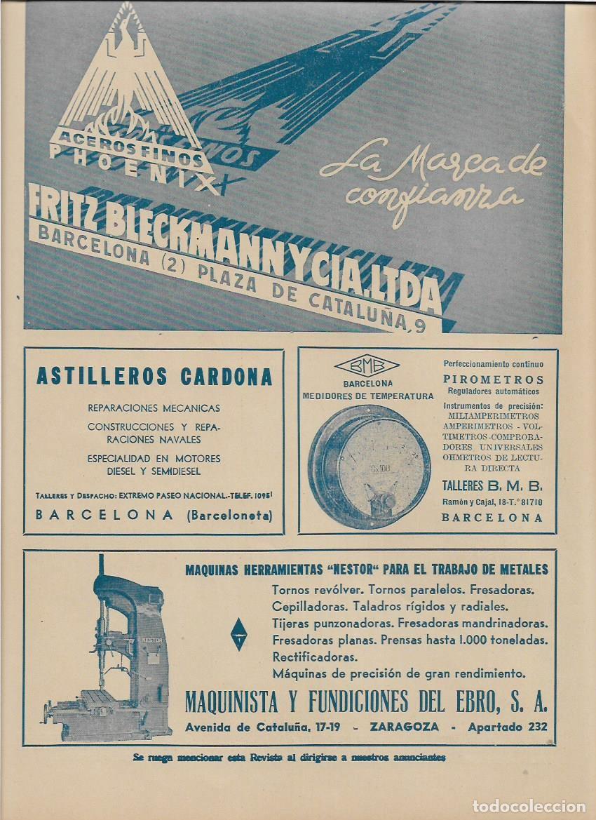 Collecting paper: A&Ntilde;O 1944 PUBLICIDAD MAQUINISTA Y FUNDICIONES DEL EBRO ZARAGOZA MAQUINA NESTOR METAL TORNO FRESADORA