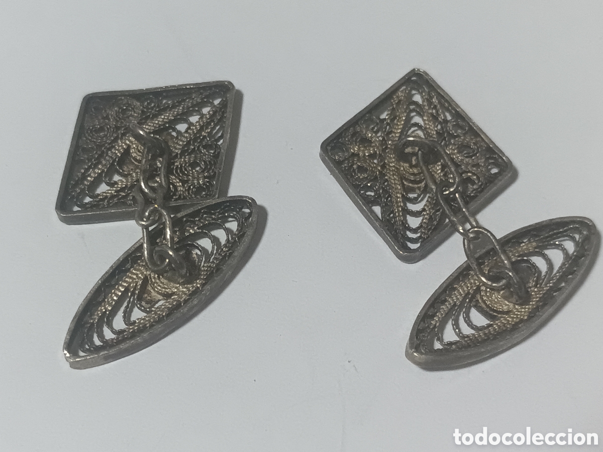 Collectionnisme: LOTE DOS GEMELOS ANTIGUOS PARECEN SER DE PLATA PROCEDEN DE UNA ANTIGUA CASA INGLESA MUY BONITOS