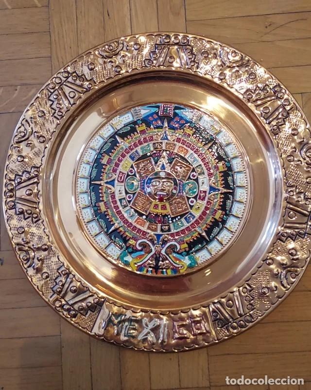 Coleccionismo: PLACA DE LAT&Oacute;N CALENDARIO AZTECA