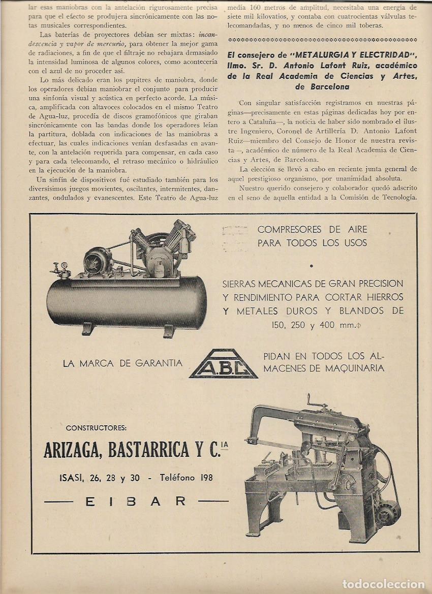Coleccionismo: A&Ntilde;O 1944 PUBLICIDAD ARIZAGA BASTARRICA EIBAR ABC A.B.C COMPRESOR DE AIRE SIERRA MECANICA HIERRO