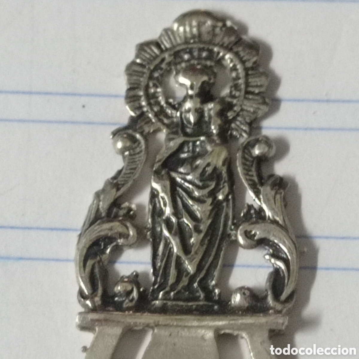 Coleccionismo: Antiguo marca paginas VIRGEN DEL PILAR plata o ba&ntilde;o de plata