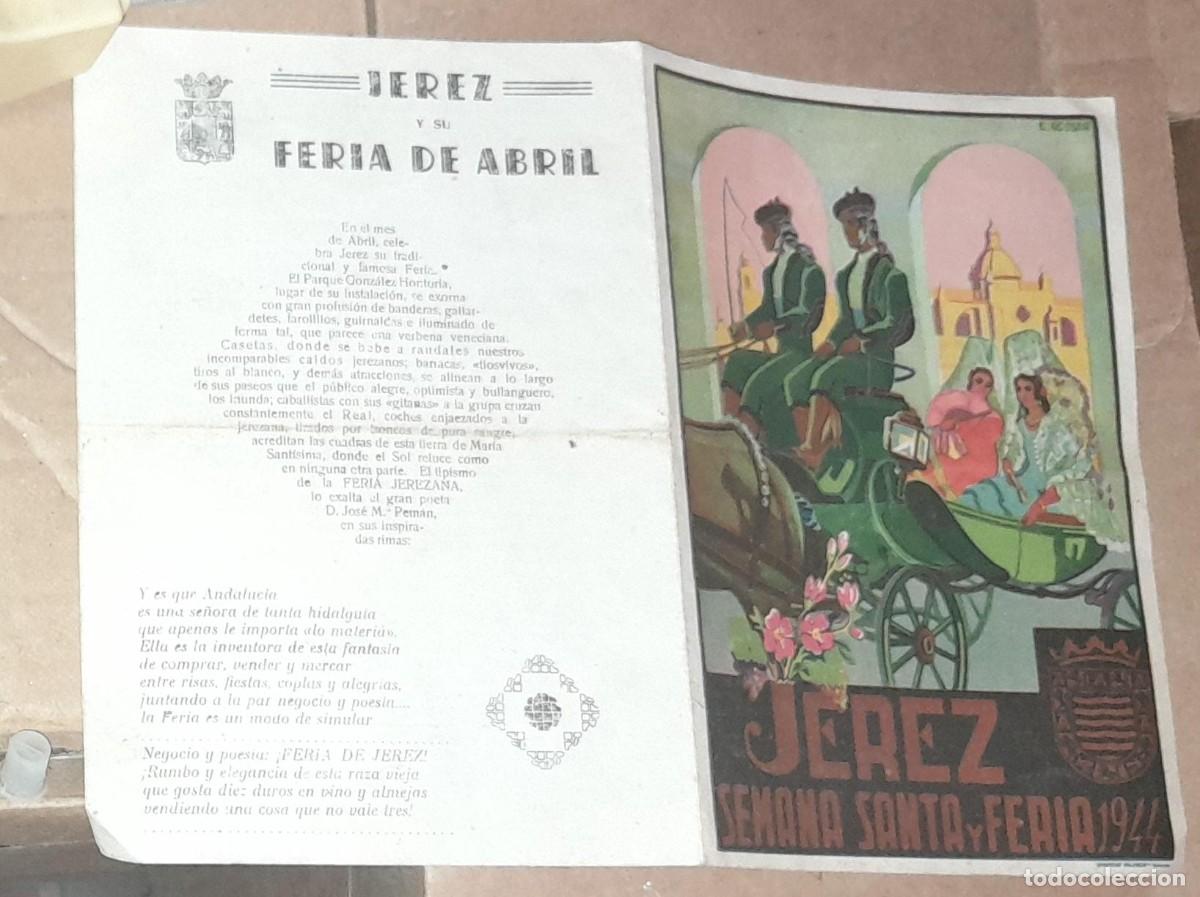 Coleccionismo: PROGRAMA DE LA FERIA DE JEREZ DE 1944 - Foto 2