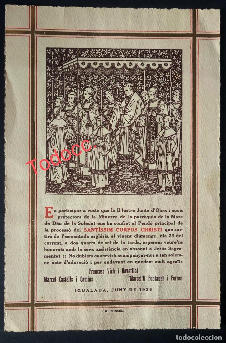 Coleccionismo: IGUALADA - 3 PROCESSO DE CORPUS - Foto 2