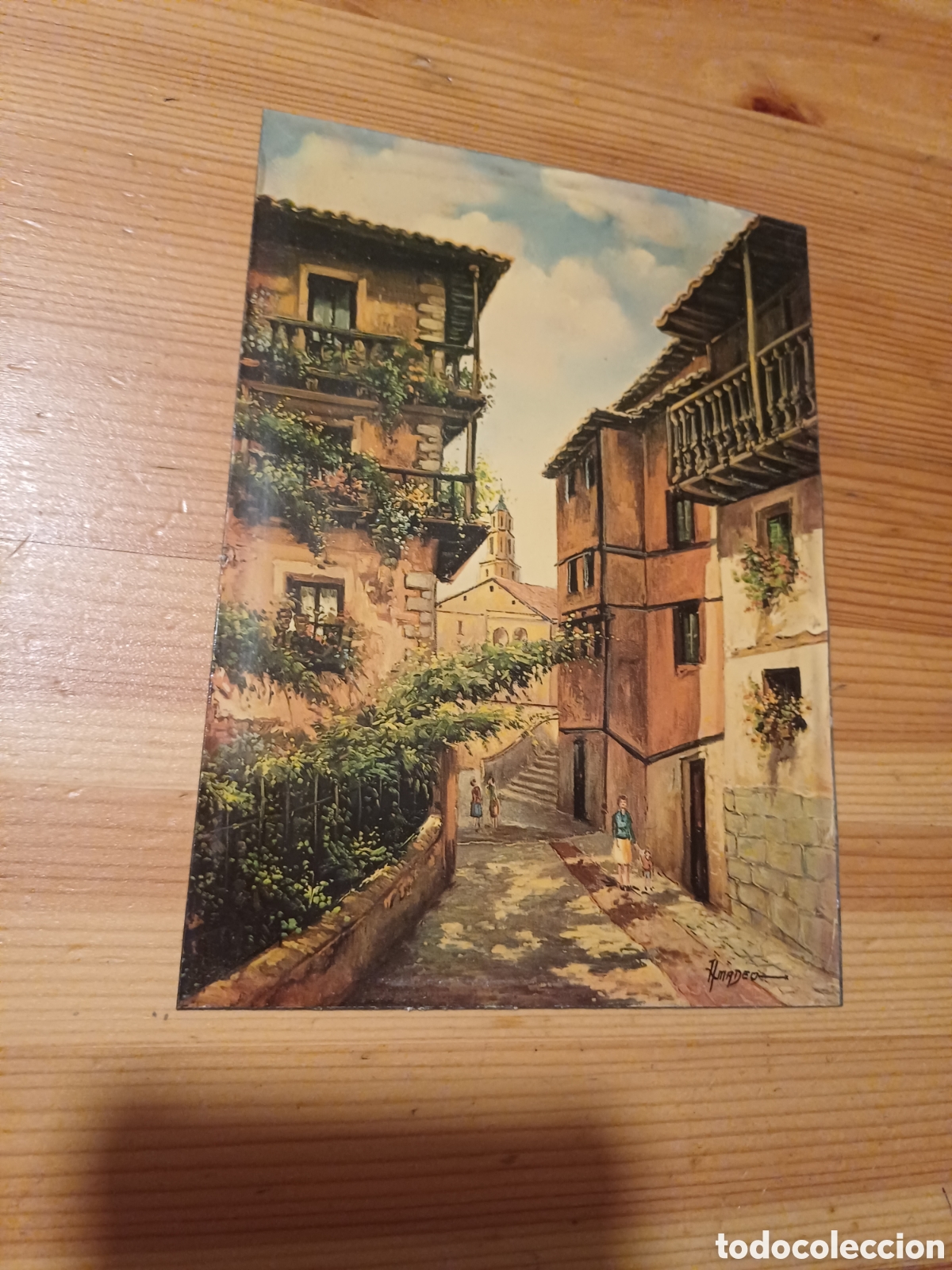 Coleccionismo: Vista de Albarracin ( Teruel ) esmalte sobre metal