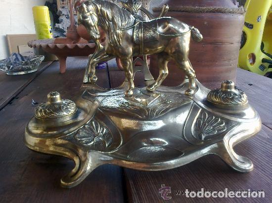 Coleccionismo: tintero de bronce,antiguo, en perfecto estado impecable. - Foto 2