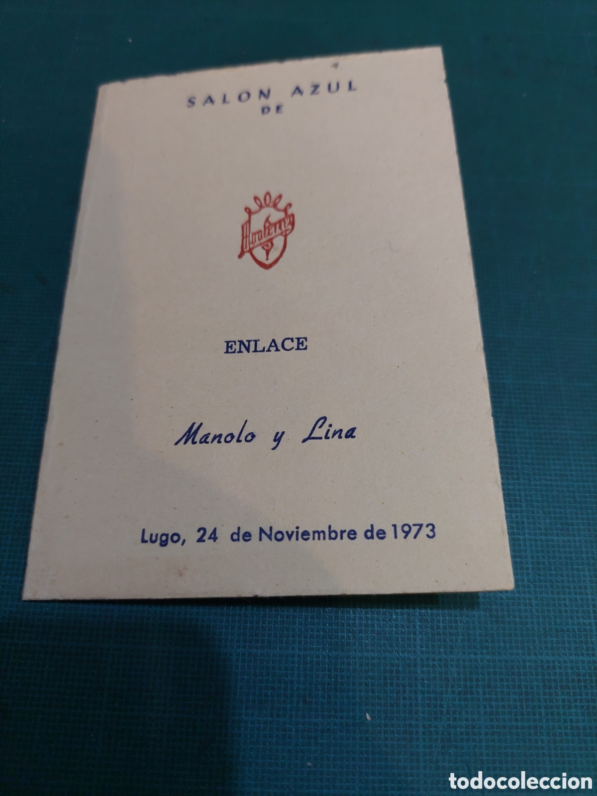 Collectionnisme: Lugo MENU BODA SALON AZUL MONTERREY LUGO 1973