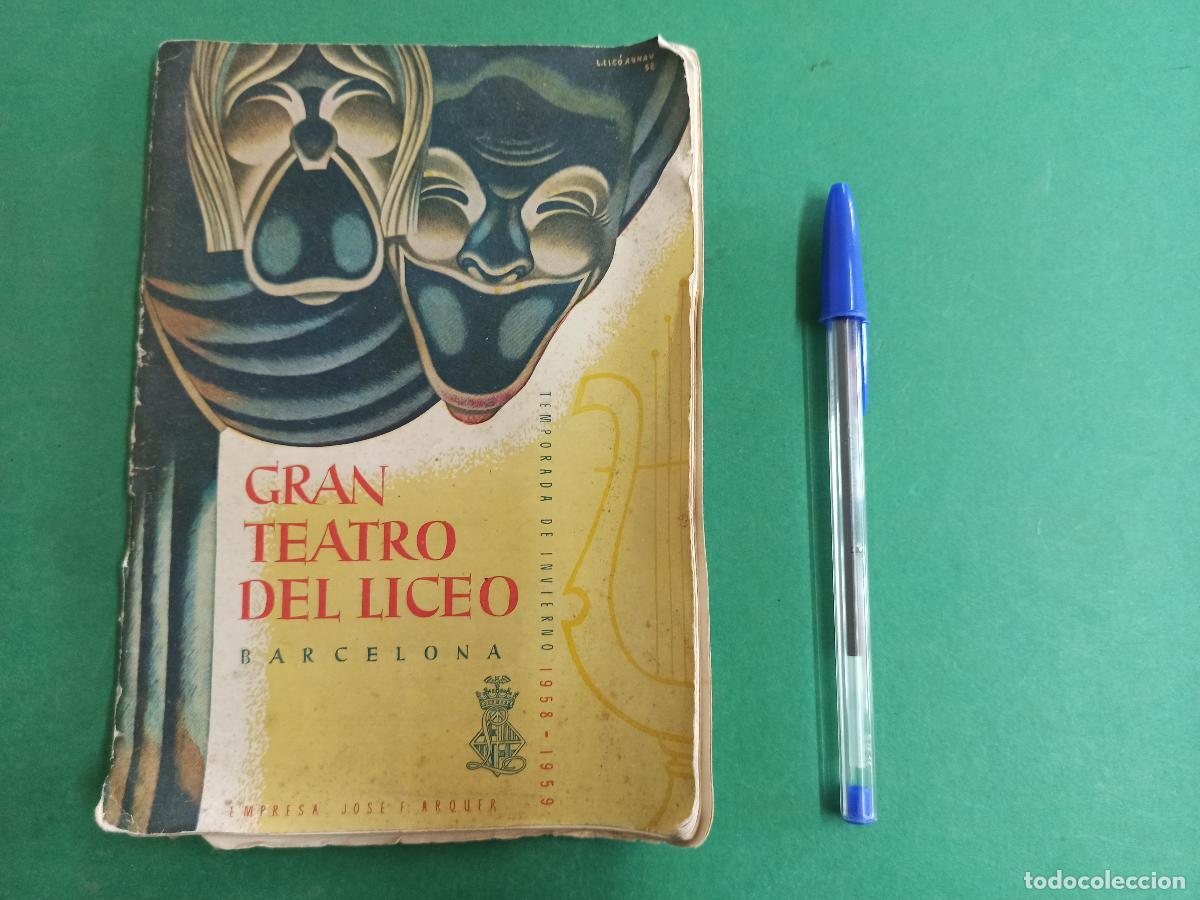 Colecionismo: Antiguo folleto de Gran Teatro del Liceo. Barcelona. Invierno 1958-59.