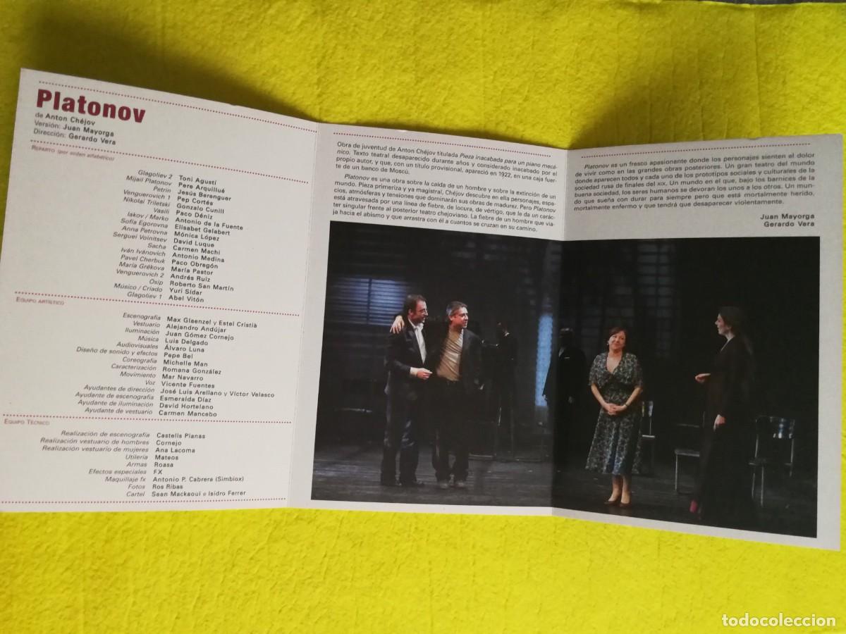 Coleccionismo: PROGRAMA DE TEATRO - PLATONOV - Carmen Machi, &hellip; - Foto 2