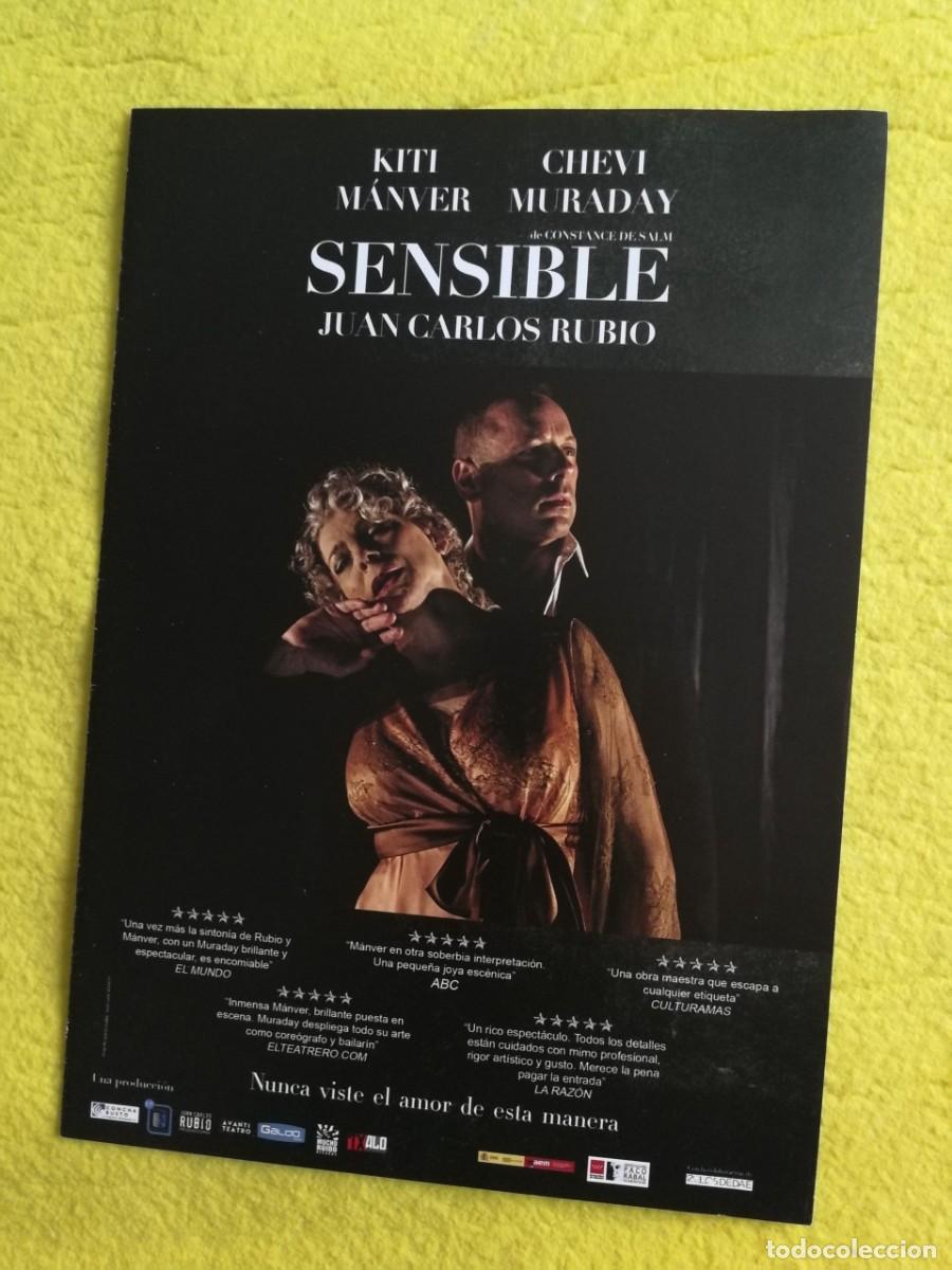 Coleccionismo: PROGRAMA DE TEATRO - SENSIBLE - Kiti Manver, Chevi Muraday - Foto 1