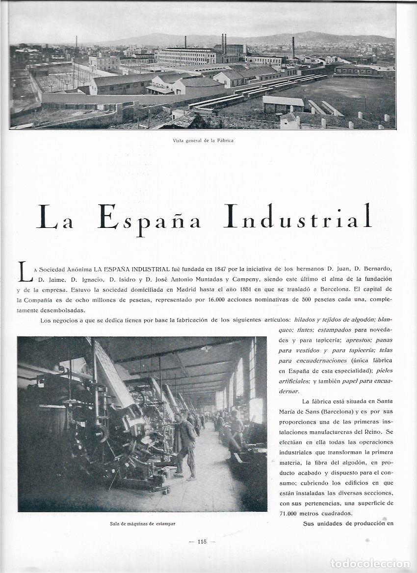 Collezionismo: A&Ntilde;O 1928 REPORTAJE PUBLICIDAD LA ESPA&Ntilde;A INDUSTRIAL FABRICA TEXTIL CARDAS TELAR HILATURA BCNA