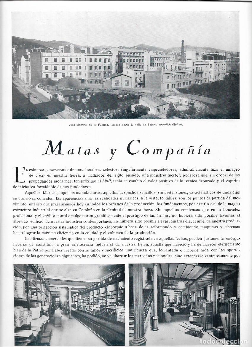 Collezionismo: A&Ntilde;O 1928 REPORTAJE PUBLICIDAD MATAS Y COMPA&Ntilde;IA BARCELONA FABRICA TIENDA ALMACEN SEDA ORDID JACQUARD