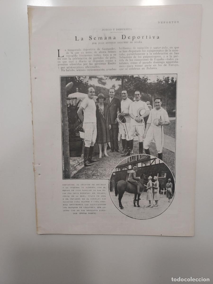 Sammelleidenschaft Papier: HBYN Recorte revista a&ntilde;o 1927. DEPORTES. SANTANDER POLO WATERPOLO SALTOS. VUELTA CATALU&Ntilde;A. 2 hojas