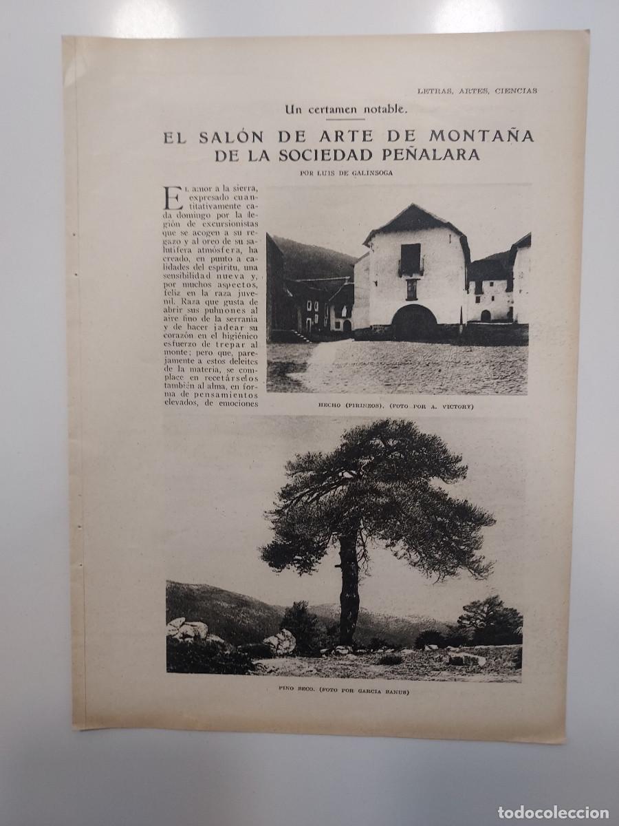 Collecting paper: HBYN Recorte revista a&ntilde;o 1928. SAL&Oacute;N DE ARTE DE MONTA&Ntilde;A DE LA SOCIEDAD ALPINISMO PE&Ntilde;ALARA. 2 hojas