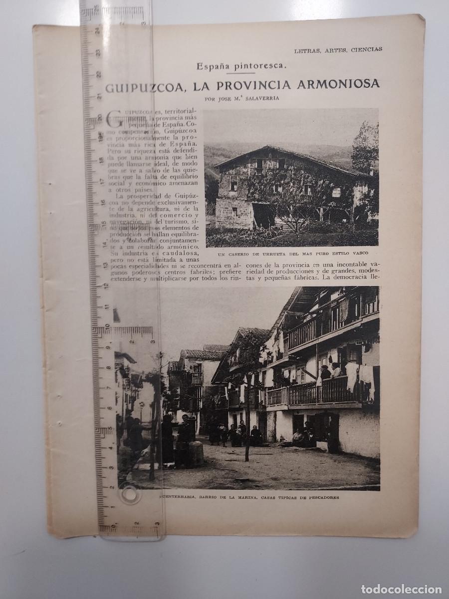 Collecting paper: HBYN Recorte revista a&ntilde;o 1928. GUIPUZCOA URRUETA FUENTERRABIA OYARZUN LASARTE DEVA GOIZUETA. 3 hojas