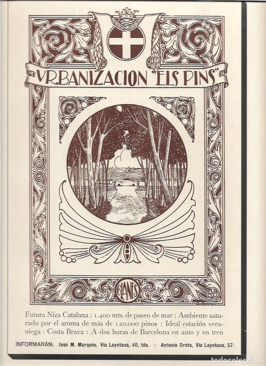 Collezionismo: A&Ntilde;O 1928 PUBLICIDAD URBANIZACION ELS PINS BLANES FUTURA NIZA CATALANA