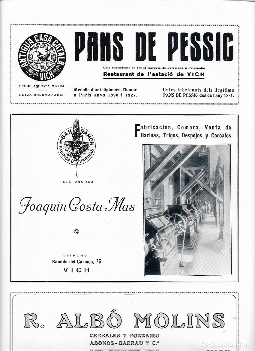 Colecionismo: A&Ntilde;O 1928 PUBLICIDAD PANS DE PESSIC ANTIGUA CASA CATALA VIC RESTAURANTE ESTACION DE VIC