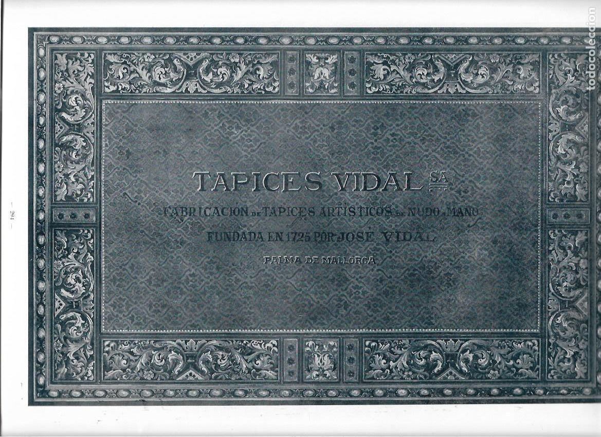 Coleccionismo: A&Ntilde;O 1928 PUBLICIDAD TAPICES VIDAL PALMA DE MALLORCA FABRICA TAPICES ARTISTICOS