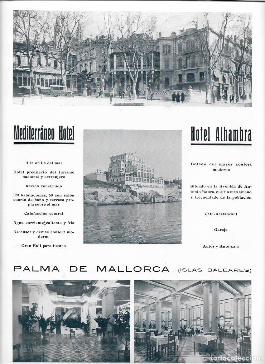 Coleccionismo: A&Ntilde;O 1928 PUBLICIDAD MEDITERRANEO HOTEL PALMA DE MALLORCA HOTEL ALHAMBRA