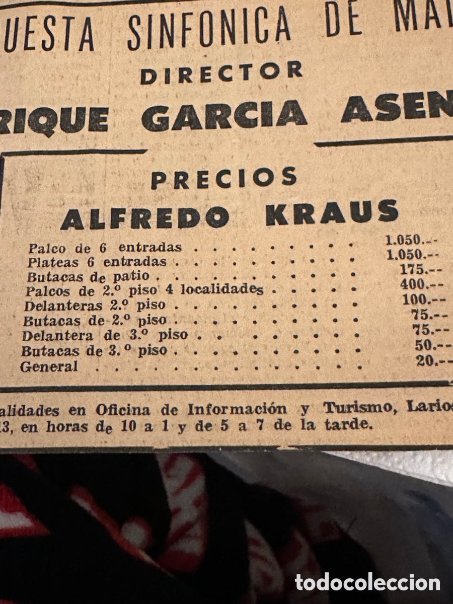 Coleccionismo: Programa antiguo teatro Cervantes, Alfredo kraus - Foto 3