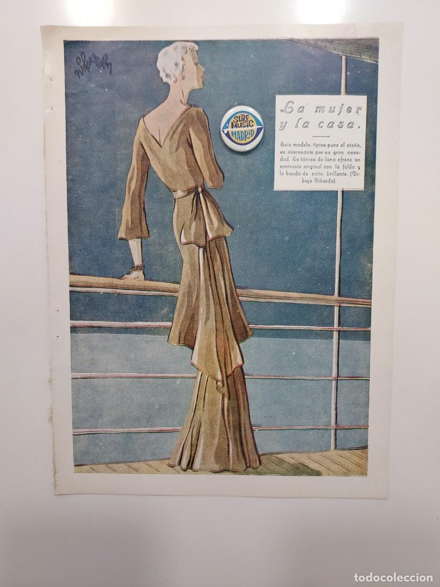 Collecting paper: HBYN Recorte revista a&ntilde;o 1934. MUJER MODA ILUSTRADOR RIKARDO TEJADA LUIGI DIAZ. 2 hojas