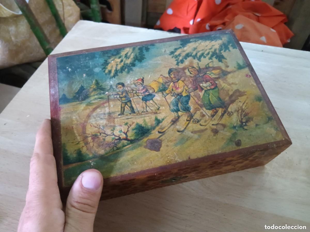 Coleccionismo: Caja escolar de madera antigua - Foto 1