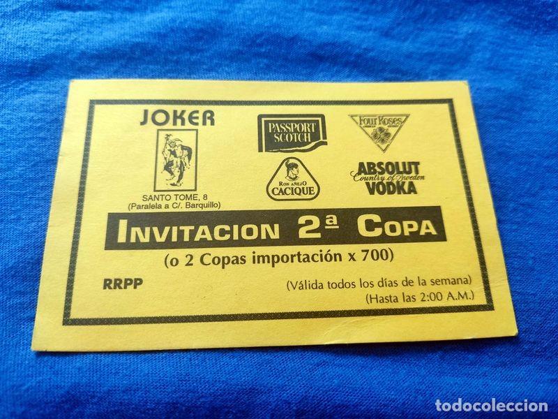 Coleccionismo: FLYER PASE PUERTA DISCOTECA PUB JOKER C/ SANTO TOME 8 MADRID A&Ntilde;OS 90