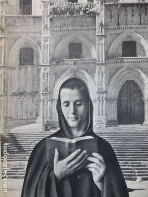 Coleccionismo: MONASTERIO DE GUADALUPE CACERES ANTIGUA LAMINA IMPRESA AL HUECOGRABADO A&Ntilde;OS 50
