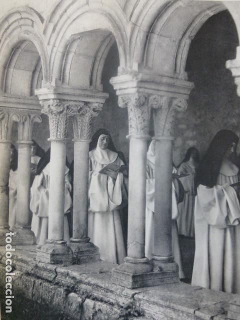Collectionnisme: BURGOS MONASTERIO DE LAS HUELGAS ANTIGUA LAMINA IMPRESA AL HUECOGRABADO A&Ntilde;OS 50