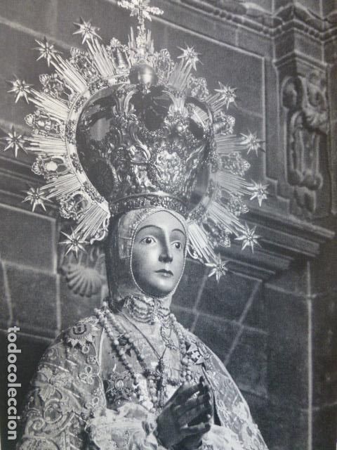 Coleccionismo: VIRGEN DE ELCHE ANTIGUA LAMINA IMPRESA AL HUECOGRABADO A&Ntilde;OS 50