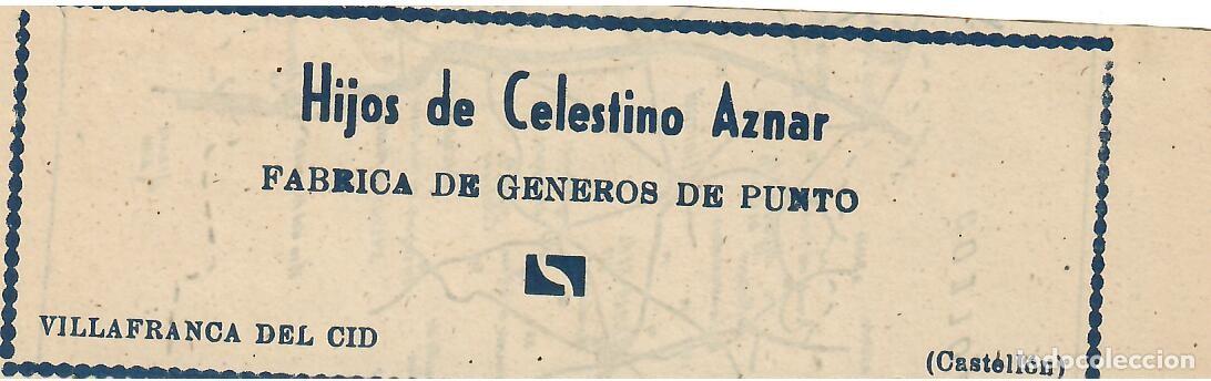 Coleccionismo: VILLAFRANCA DEL CID (CASTELL&Oacute;N). RETAL DE PUBLICACI&Oacute;N, ANTIGUA PUBLICIDAD HIJOS DE CELESTINO AZNAR