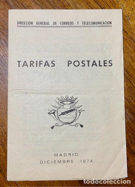 Coleccionismo: TARIFAS POSTALES MADRID DICIEMBRE 1974 DIRECCI&Oacute;N GENERAL DE CORREOS Y TELECOMUNICACI&Oacute;N
