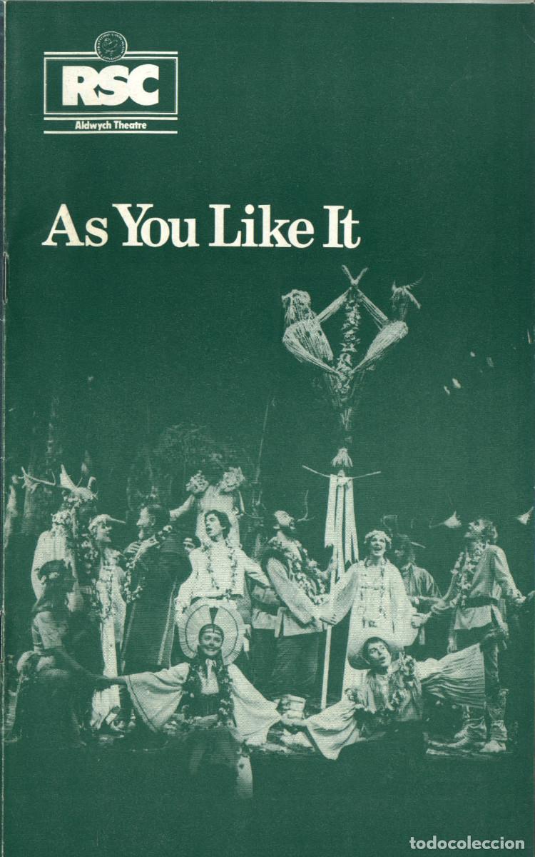 Coleccionismo: As You Like It, by William Shakespeare, Dir. Terry Hands (Royal Shakepeare Company. 1981)