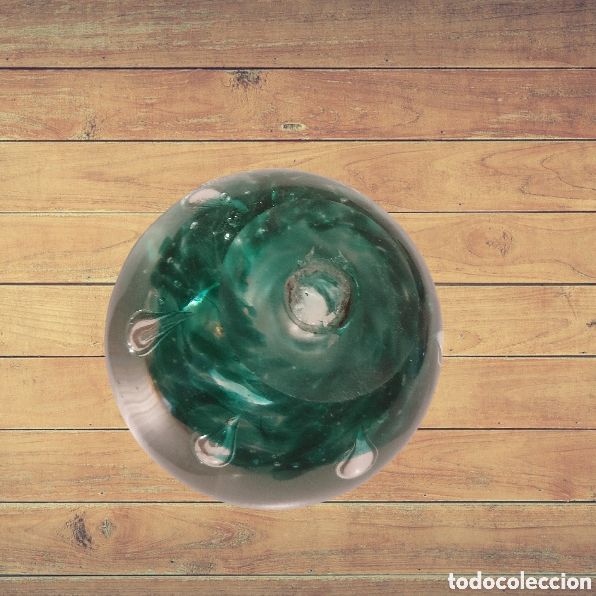Coleccionismo: Pisapapeles portavelas forma de bola - Foto 2