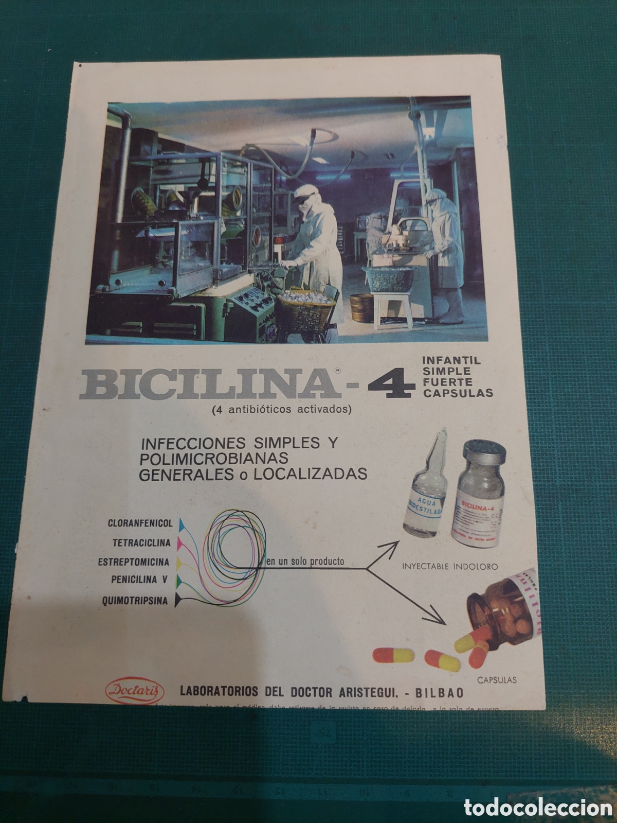 Colecionismo: L&aacute;mina medicamentos bicilina 4 factores