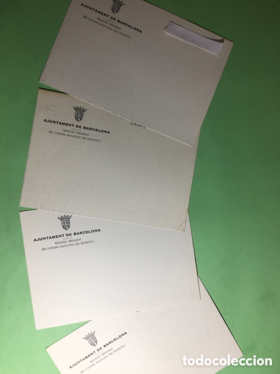 Coleccionismo: 80&rsquo;s ca. TARJETA COMUNICACI&Oacute;NS AJUNTAMENT BARCELONA REGIDOR PRESIDENT CONSELL MUNICIPAL DISTRICTE I