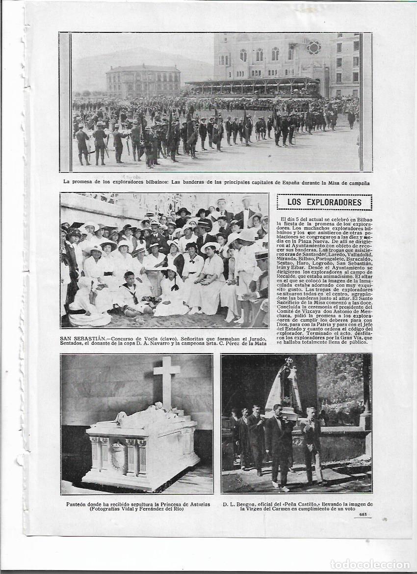 Coleccionismo: A&Ntilde;O 1915 RECORTE PRENSA D L BENGOA OFICIAL DEL PE&Ntilde;A CASTILLO LLEVANDO IMAGEN VIRGEN DEL CARMEN VOTO