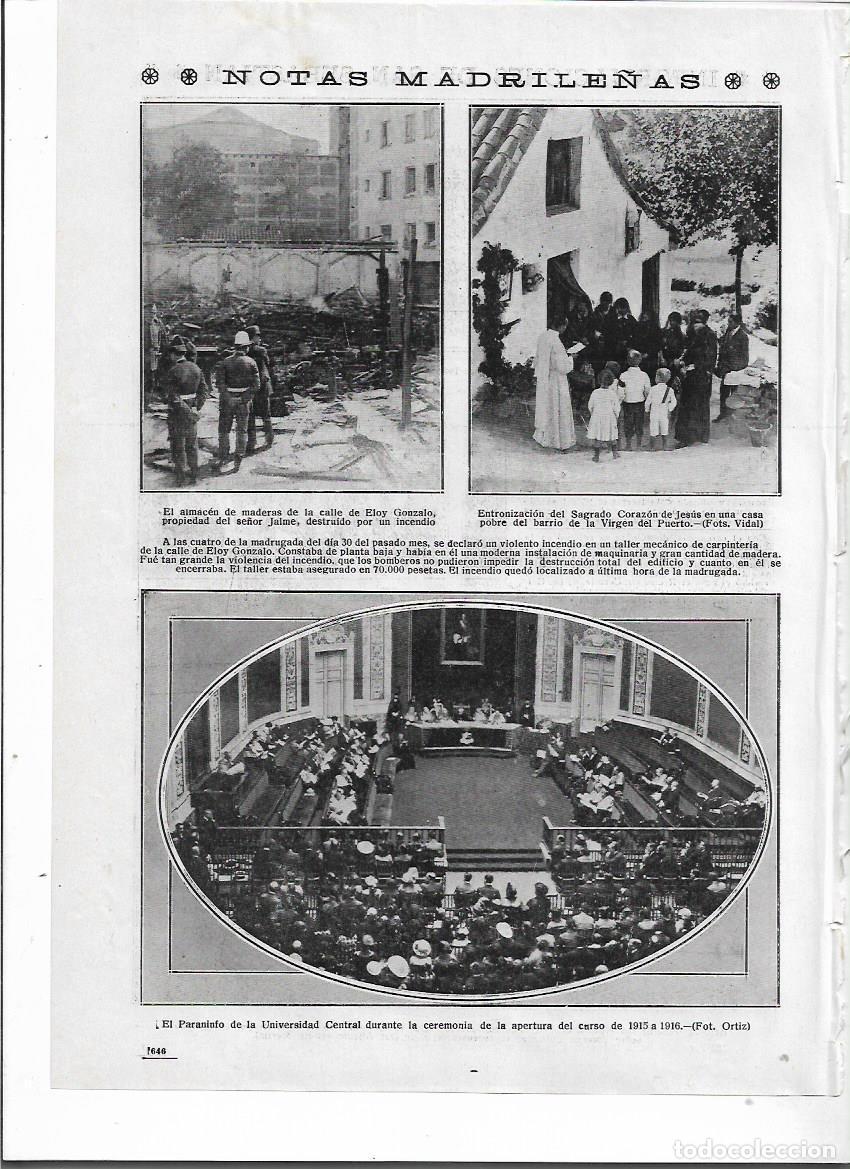 Coleccionismo: A&Ntilde;O 1915 RECORTE PRENSA MADRID BARRIO VIRGEN DEL PUERTO ENTRONIZACION SAGRADO CORAZON DE JESUS