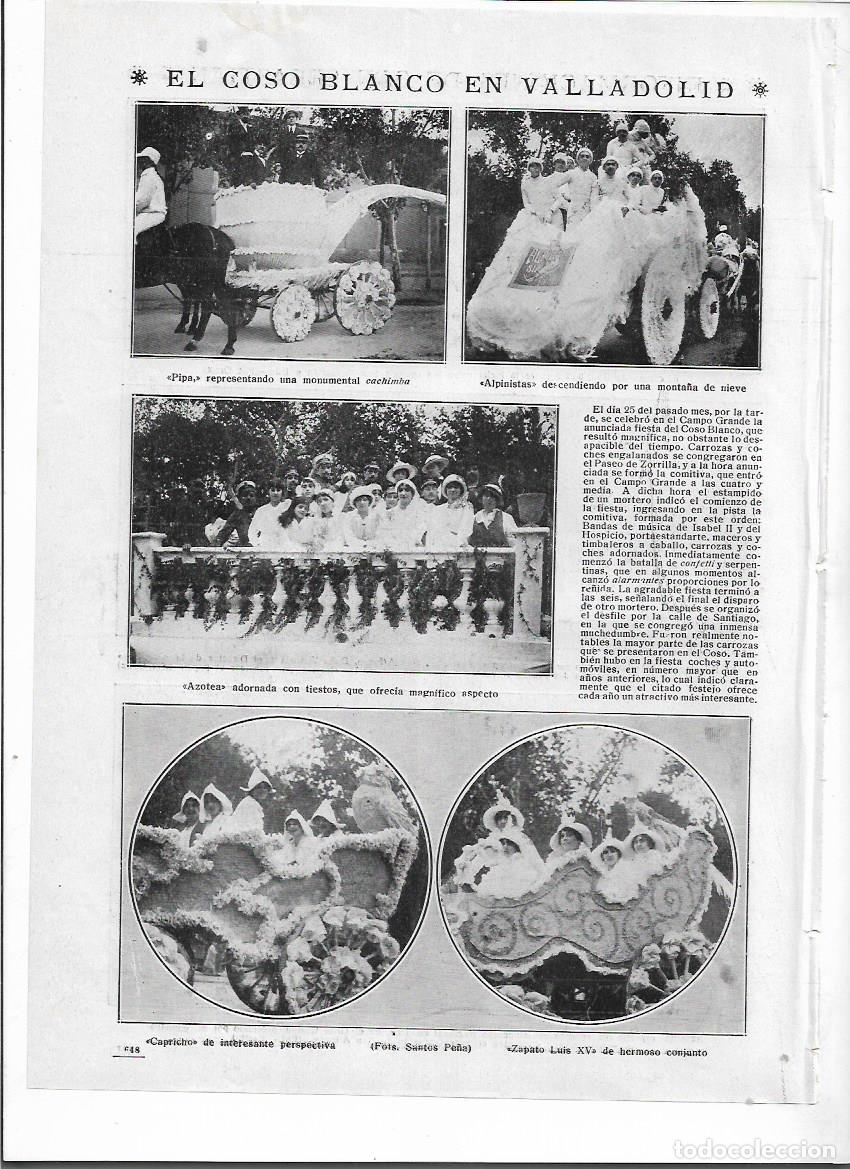 Colecionismo: A&Ntilde;O 1915 RECORTE PRENSA VALLADOLID COSO BLANCO DESFILE CARROZAS