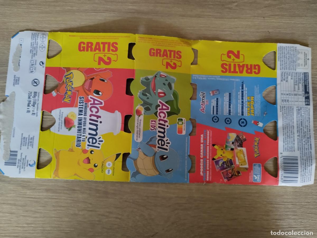 Coleccionismo: embalaje de carton de pokemon de actimel kids